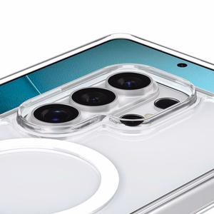 Spigen Ultra Hybrid S Mag MagSafe maciņš priekš Samsung Galaxy S26 Ultra - caurspīdīgs un balts