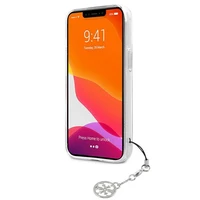 Guess GUHCP13SKB4GGR iPhone 13 mini 5.4" caurspīdīgs cietais apvalks 4G Pelēka Siksniņas Šarms