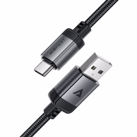 Acefast C20-04 USB-A - USB-C kabelis 480Mb/s 3A 1,2 m - melns