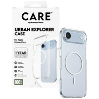 CARE by PanzerGlass Flagship Urban Explorer viedtālruņa apvalks ar baltu magnētisko MagSafe, paredzēts iPhone Air – caurspīdīgs