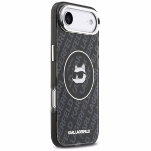 Karl Lagerfeld IML Choupette galvas logotipa magnētiskais iPhone Air apvalks - melns