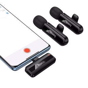 Bezvadu mikrofona komplekts Hoco L20A USB-C/Lightning black