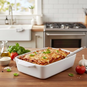 Alpina - Ceramic rectangular ovenproof dish 21.8x13.2x5 cm (balts)