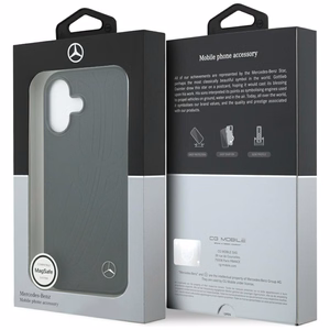 Mercedes Ādas Liels Laurel Lapu Magnētiskais Viedtālruņa apvalks iPhone 17 - Melns