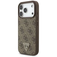 Guess 4G Strap Triangle Logo Magnētiskais viedtālruņa apvalks iPhone 17 Pro - brūna