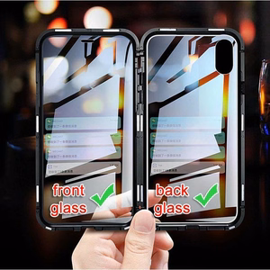 Wozinsky pilns magnētiskais vāciņš ar iebūvētu stiklu Vivo X60 melns-caurspīdīgs