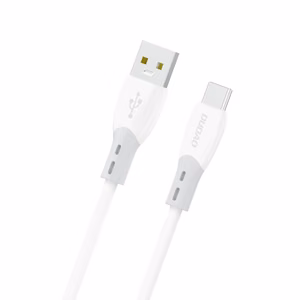 Dudao L25ST 5A USB-A - USB-C Cable with Soft Silicone Braid 1m - white