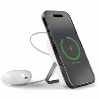 Puro 10000mAh MagSafe bezvadu portatīvais lādētājs ar alumīnija statīvu - balta