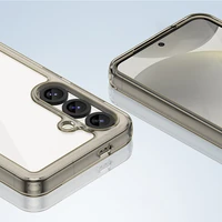 Kosmosa apvalks Samsung Galaxy S25 Edge ar elastīgu rāmi - daļēji caurspīdīgs, melns