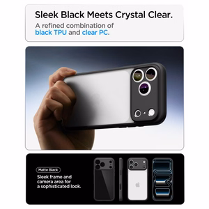 Spigen Ultra Hybrid maciņš modelim iPhone 18 Pro Max / 17 Pro Max – krāsa: matēta melna