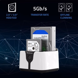 Qoltec 50309 HDD/SSD 2.5" 3.5" Dokstacija SATA III USB 3.0 5Gb/s Klonēšana