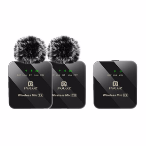 PULUZ беспроводной петличный микрофон 2 TX + 1 RX