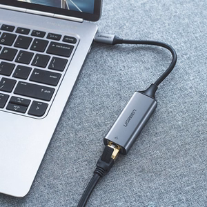 Ugreen ārējais tīkla adapteris RJ45 - USB Type C (1000 Mbps / 1 Gbps) Gigabit Ethernet pelēks (CM199)