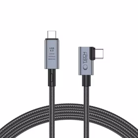 Tech-Protect UltraBoost Max L USB-C 4.0 (taisns) / USB-C 4.0 (leņķa) PD 240W 8K 40Gbps 1.5m kabelis - pelēks