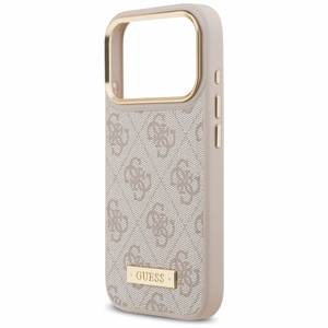 Guess 4G Logo Plate MagSafe Чехол для iPhone 17 Pro - розовый