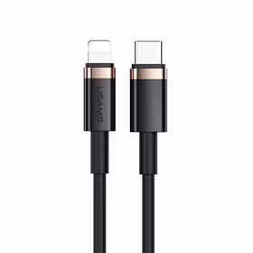 USAMS Kabelis U63 USB-C na Lightning 1,2m20W PD Fast Charge melns SJ484USB01 (US-SJ484)