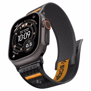 Spigen Athlex Air 2 siksniņa Apple Watch 8 / 9 / 10 / 11 / SE / Ultra (44 / 45 / 46 / 49 mm) melna / oranža