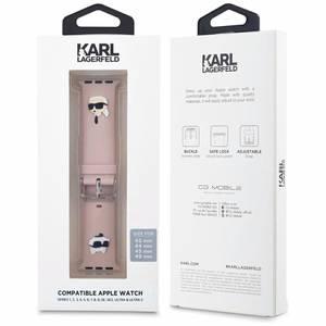 KARL LAGERFELD РЕМЕШОК KLAWLSLKCNP APPLE WATCH 42/44/45/49MM розовый/розовый РЕМЕШОК 3D RUBBER KARL&CHOUPETTE HEADS