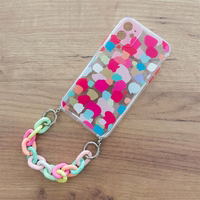Color Chain Case gēla elastīgs elastīgs apvalks ar ķēdītes piekariņu iPhone 8 Plus / iPhone 7 Plus daudzkrāsains