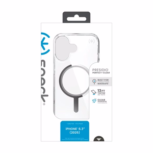 Speck Presidio Perfect Clear MagSafe - iPhone 17 maciņš (Clear / sudrabs)