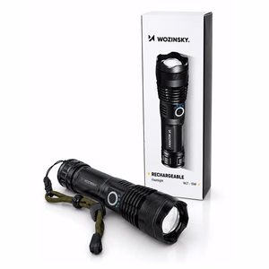 Wozinsky WLT-15W 15W 1500lm CREE IP65 Tactical Flashlight with Adjustable Beam - Black