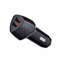 FORCELL F-ENERGY Carbon CC50-2A automašīnas lādētājs 2 x USB A QC3.0 3A 36W melns