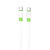 Borofone Kabelis BX89 Union - Type C uz Type C - PD 60W 1 metrs balts-zaļš