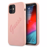 Guess GUHCP12SLSVSPI iPhone 12 mini 5.4" rozā/rozā cietais apvalks Script Vintage