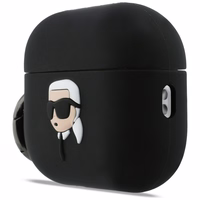 Karl Lagerfeld Silicone Karl Head 3D macins AirPods Pro 3 - melns