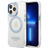 Guess GUHMP13LHTRMB iPhone 13 Pro / 13 6,1" zils/zils hard maciņš Metal Outline Magsafe