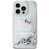 Hello Kitty Liquid Glitter Charms Kitty Head viedtālruņa apvalks iPhone 15 Pro - sudraba