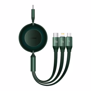 Baseus Kabelis Bright Mirror 2 3 in 1 - Type C uz Micro USB, Lightning, Type C - 100W 1,1 metri (CAMJ010206) zaļš