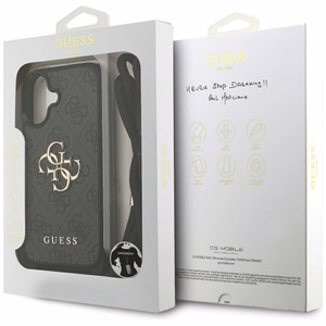 Guess 4G Big Logo 4G Cord Stap Crossbody futrālis iPhone 17 - Melns