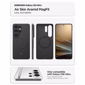 Spigen AirSkin Aramid Mag MagSafe maciņš priekš Samsung Galaxy S26 Ultra - melns