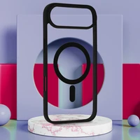 Akrila krāsains magnētiskais viedtālruņa apvalks Iphone 17 Air melns