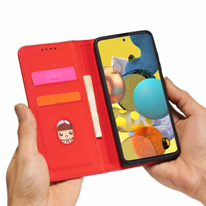Magnētiskais karšu apvalks Samsung Galaxy A13 5G maciņš karšu turētājs sarkans