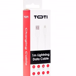 SEEK TOTI USB-A uz Lightning, 1 m PVC datu kabelis 2A (ne-MFI), balts