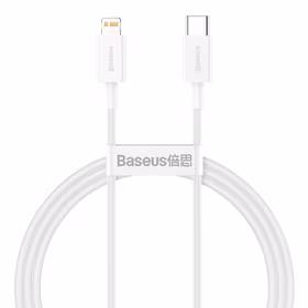 Baseus kabelis Superior PD USB-C - Lightning 1,0 m balts 20W