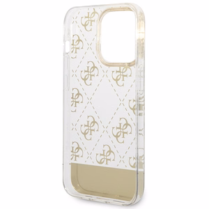 Guess GUHCP14XHG4MHG iPhone 14 Pro Max 6.7" auksinis / auksinis viedtālruņa apvalks 4G ar rakstainu šrifta dizainu