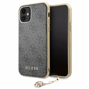 Guess GUHCN61GF4GGR iPhone 11 6.1" / Xr pelēks/pelēks cietais apvalks 4G Charms Collection