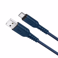 Kabelis USB A uz USB C Hoco QC 3A 1 m X59 zilais