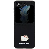 Hello Kitty Metal Logo Kitty Head viedtālruņa apvalks Samsung Galaxy Z Flip 5 - melns