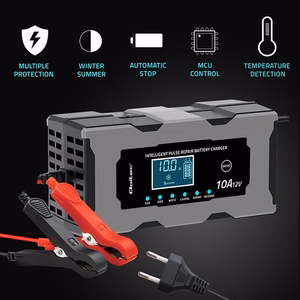 Rectifier with repair function for AGM GEL LiFePO4 battery LCD (Qoltec 52493 Charger 12V 10A)