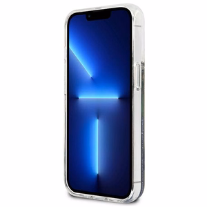 Guess ziedu šķidrs spīdums apvalks iPhone 13 Pro Max - zils