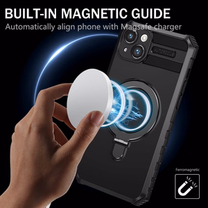 TEL PROTECT Aizsargapvalks ar MagSafe metāla gredenu iPhone 15 Plus melns