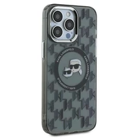 Karl Lagerfeld IML Monogram Karl & Choupette Head MagSafe apvalks iPhone 15 Pro Max - melns
