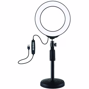LED Ring Lamp 16cm Ar Desktop Mount Up to 33cm, USB, RGBW
