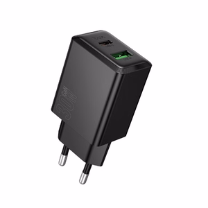 Lādētājs Hoco N71 30W GaN USB-C/USB-A melns