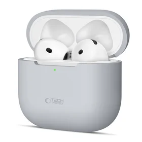 Tech-Protect silikona apvalks Apple AirPods 4 austiņām - pelēks