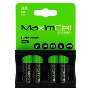 MaximCell sārma baterijas LR6 AA, 4 gab.